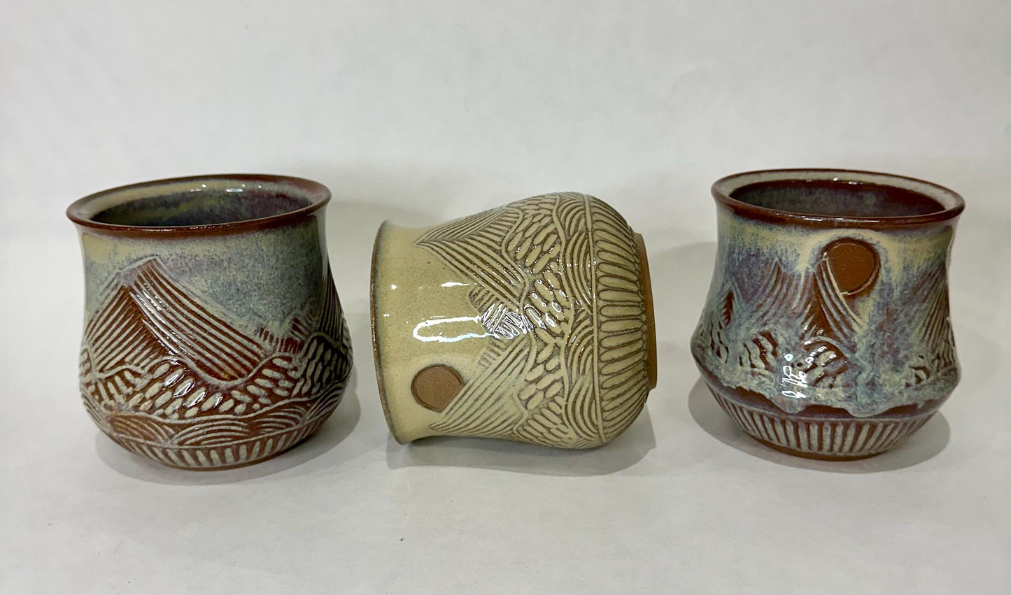 Ceramic Tumbler Mug, Mountain Floral design
