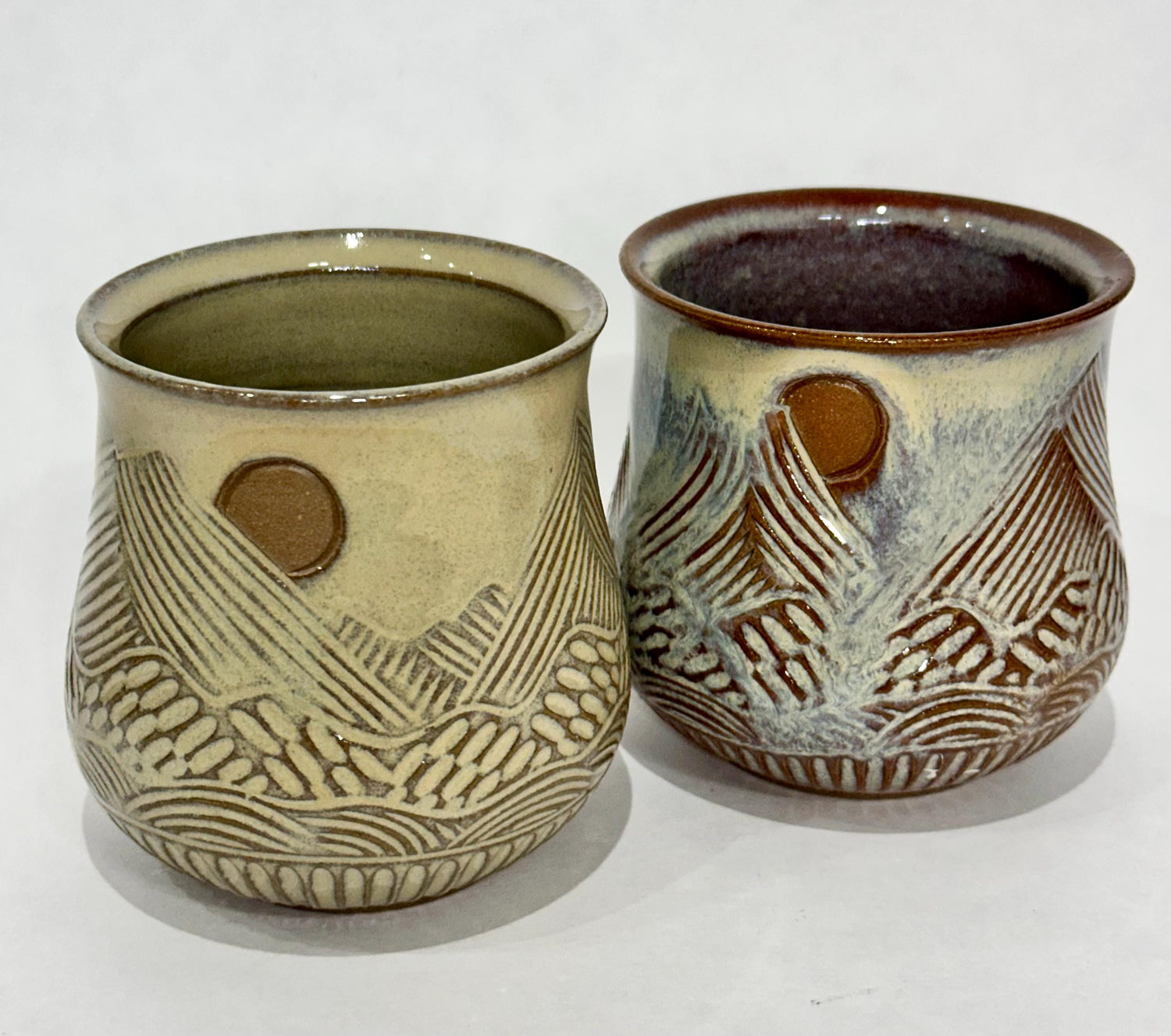 Ceramic Tumbler Mug, Mountain Floral design