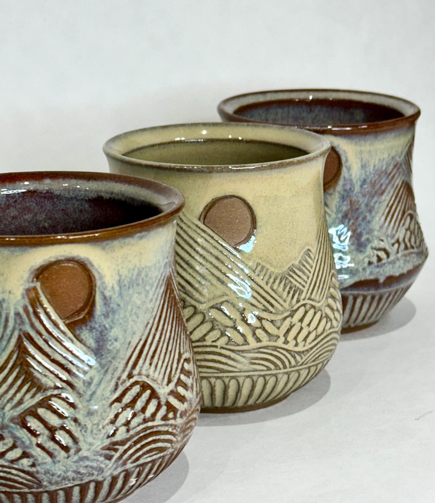 Ceramic Tumbler Mug, Mountain Floral design