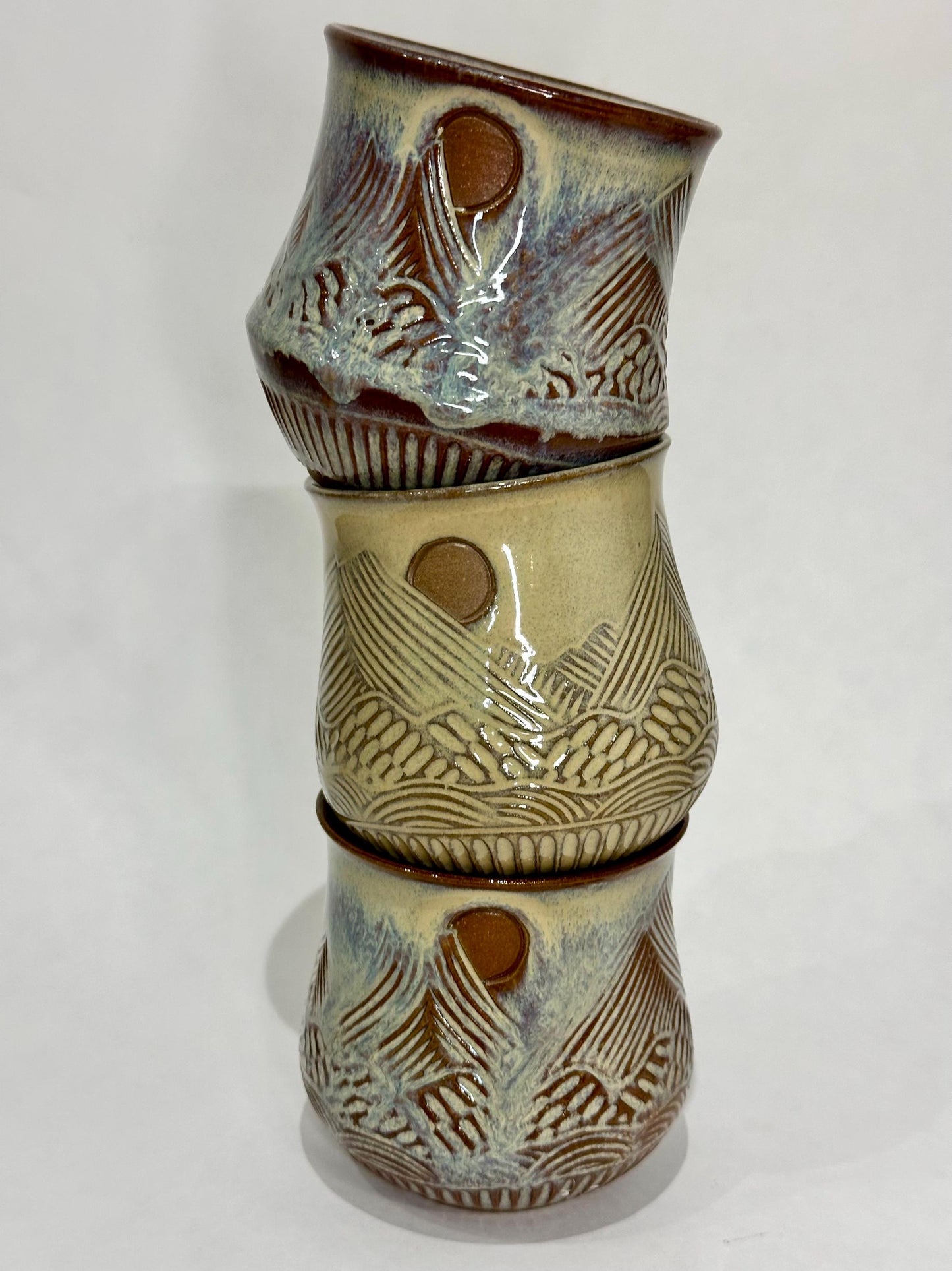 Ceramic Tumbler Mug, Mountain Floral design