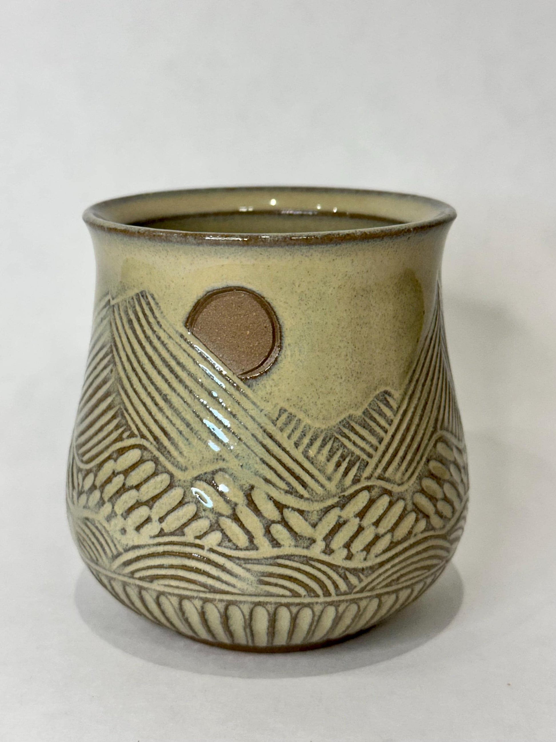 Ceramic Tumbler Mug, Mountain Floral design