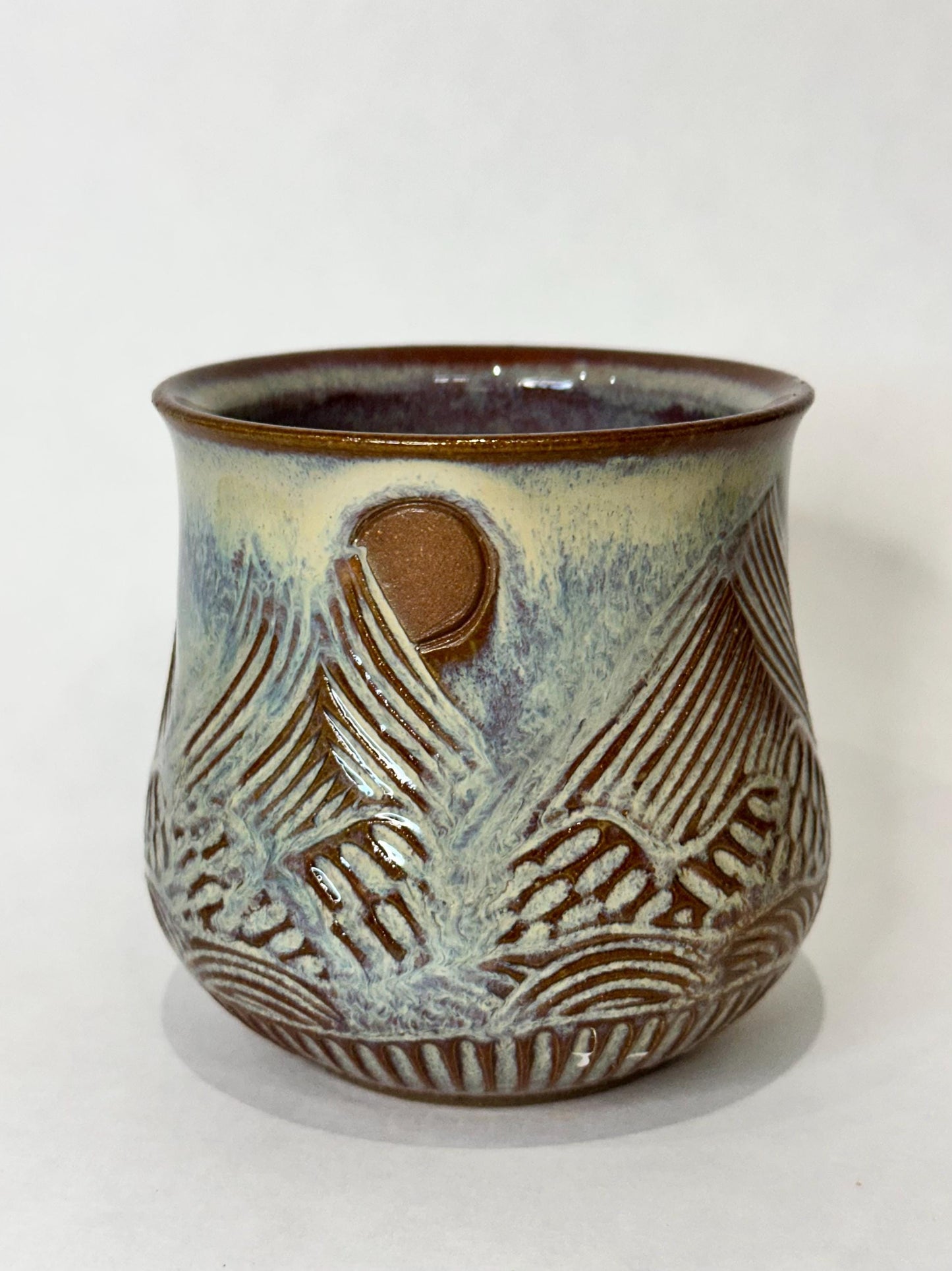 Ceramic Tumbler Mug, Mountain Floral design