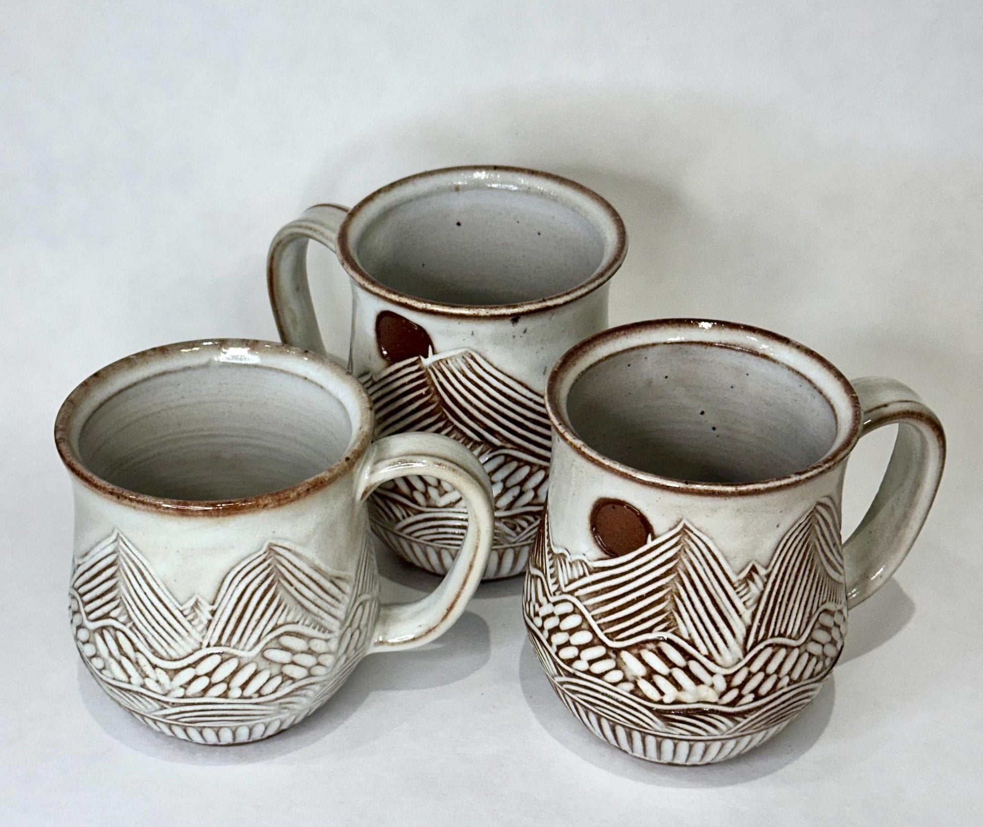 Handcrafted Mountain Sun and Eclipse Ceramic Mug - 18 oz
