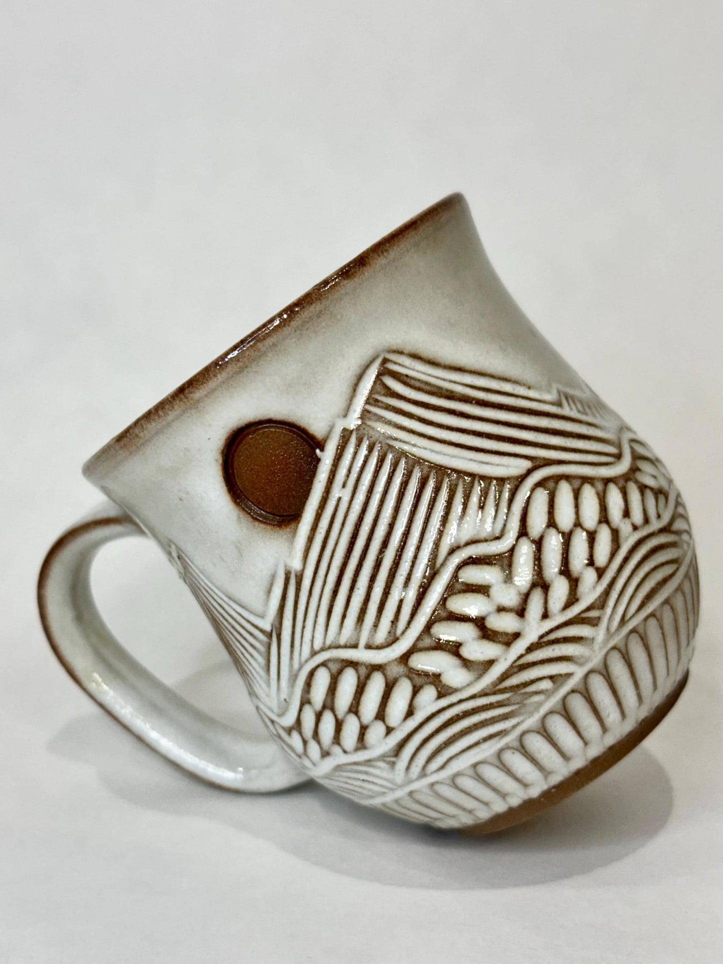 Handcrafted Mountain Sun and Eclipse Ceramic Mug - 18 oz