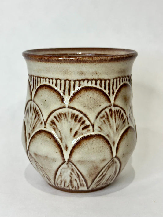 Ceramic Tumbler Mug, Scalloped Layers