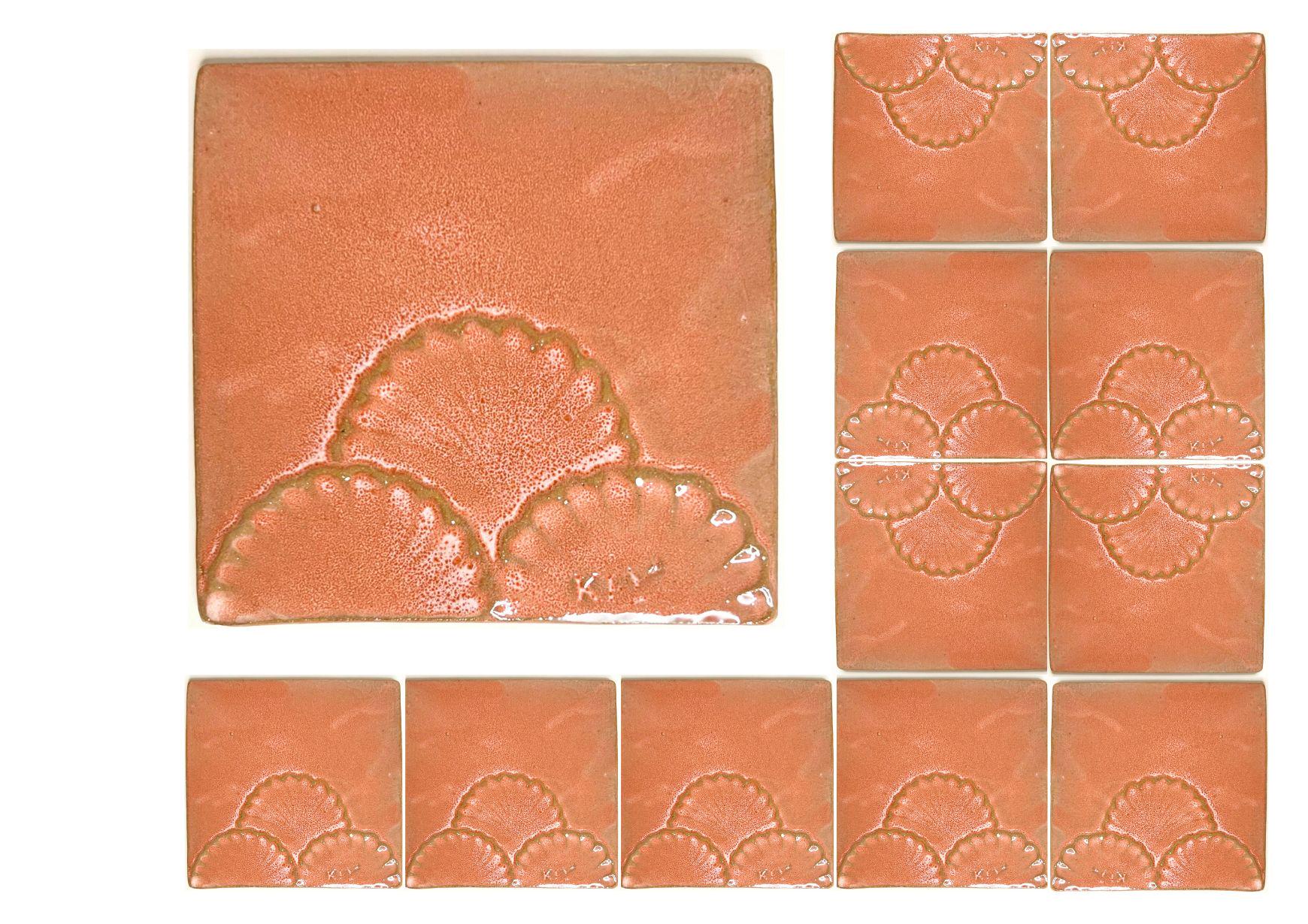 4 inch Ceramic Handmade Tiles, Botanical, Custom Order