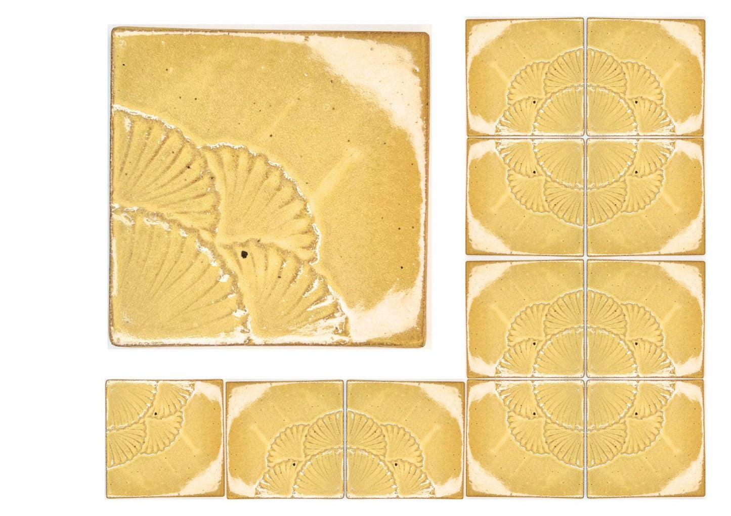 4 inch Ceramic Handmade Tiles, Botanical, Custom Order