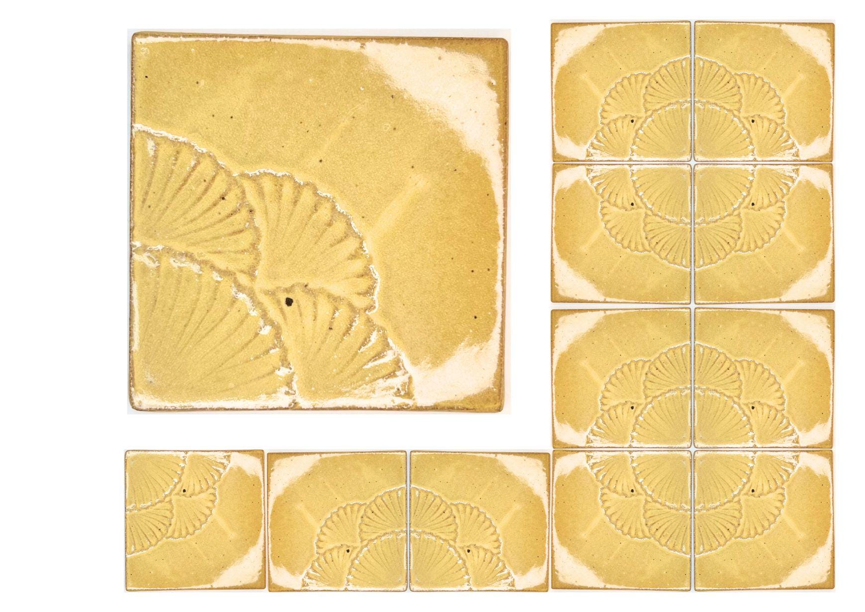 4 inch Ceramic Handmade Tiles, Botanical, Custom Order