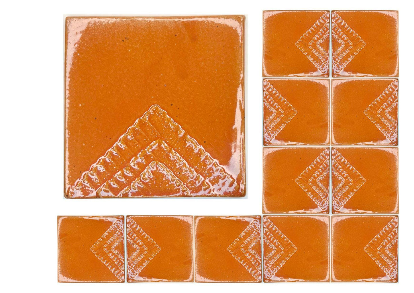 4 inch Ceramic Handmade Tiles, Botanical, Custom Order