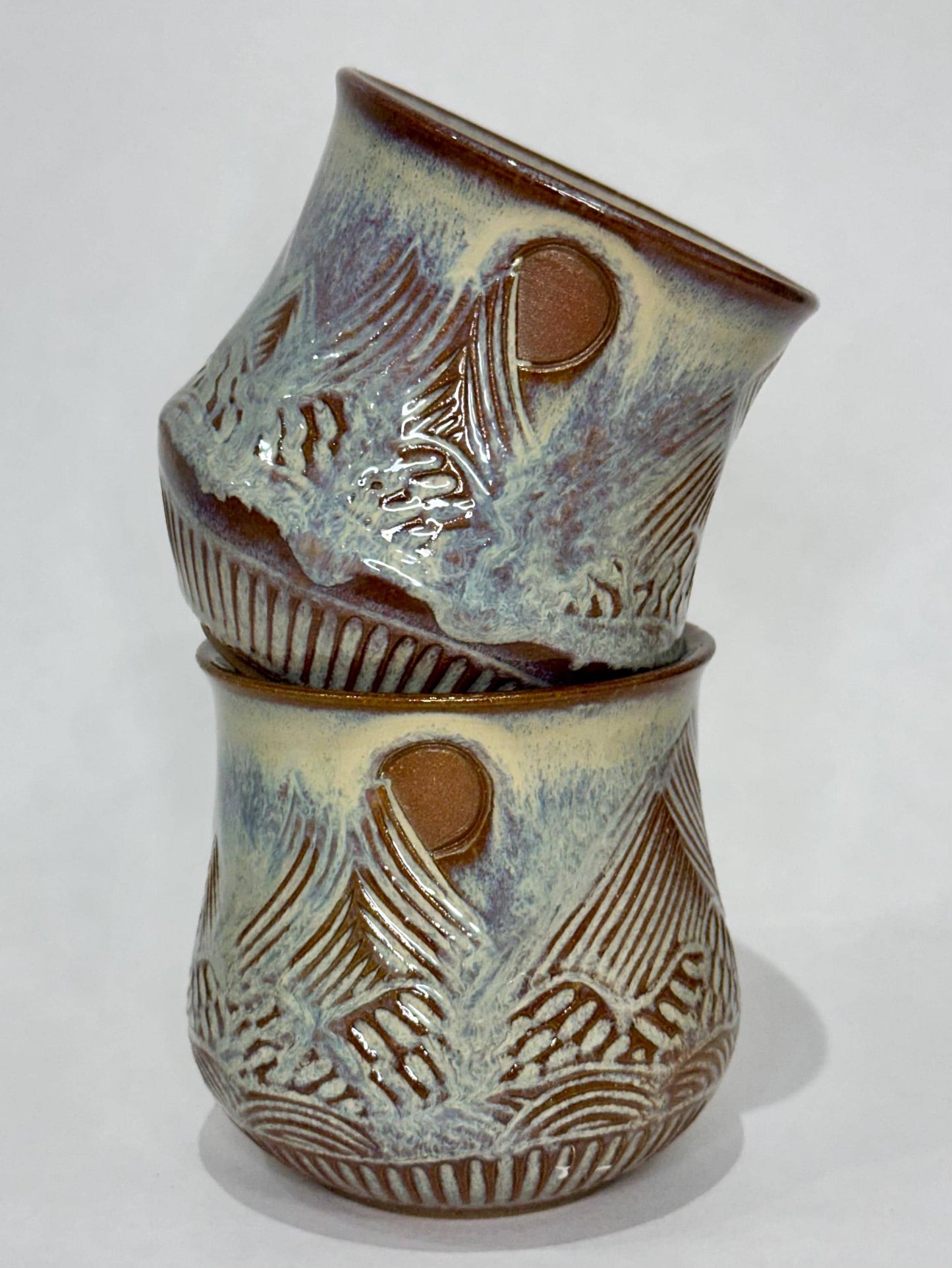 Ceramic Tumbler Mug, Mountain Floral design