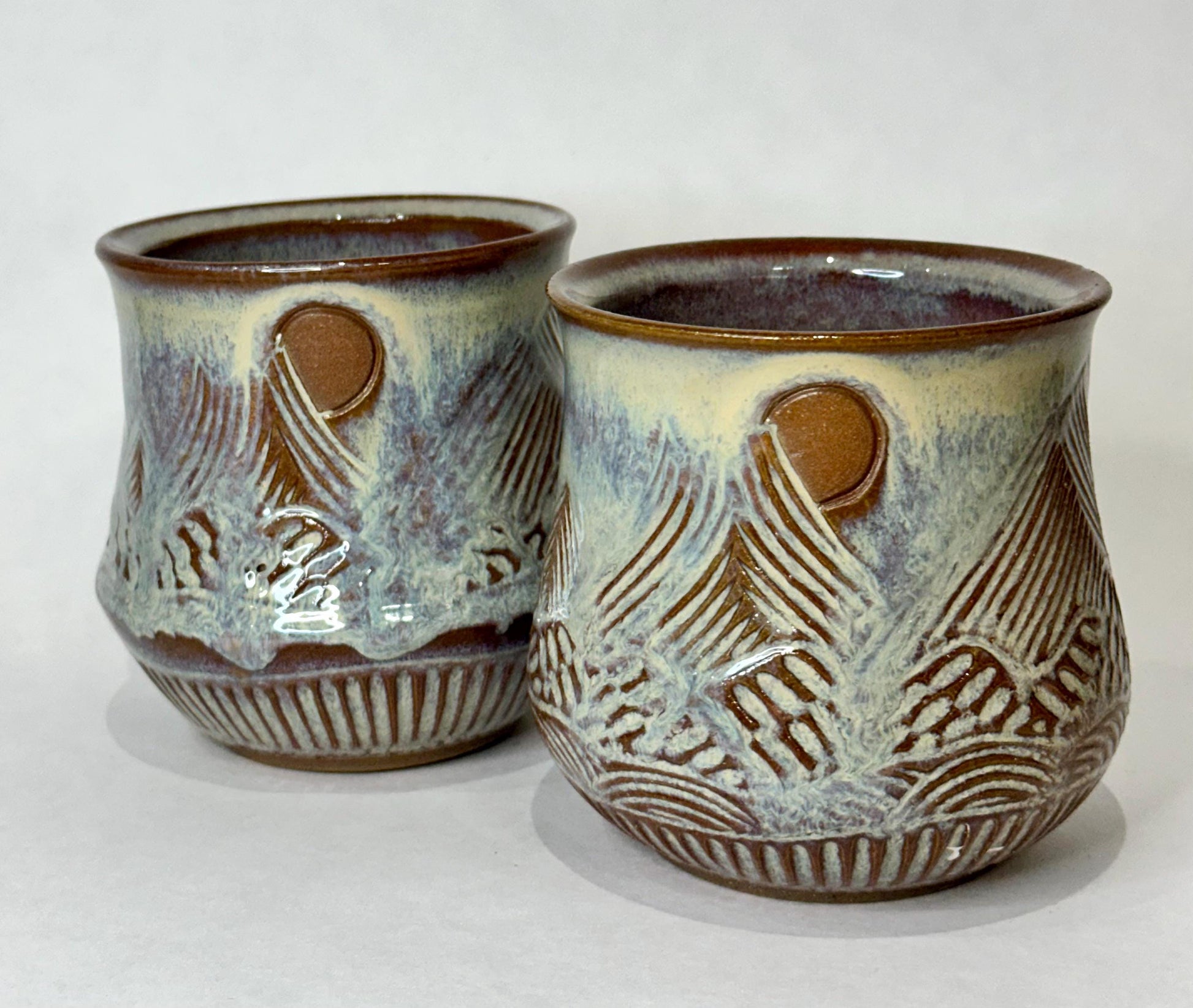Ceramic Tumbler Mug, Mountain Floral design