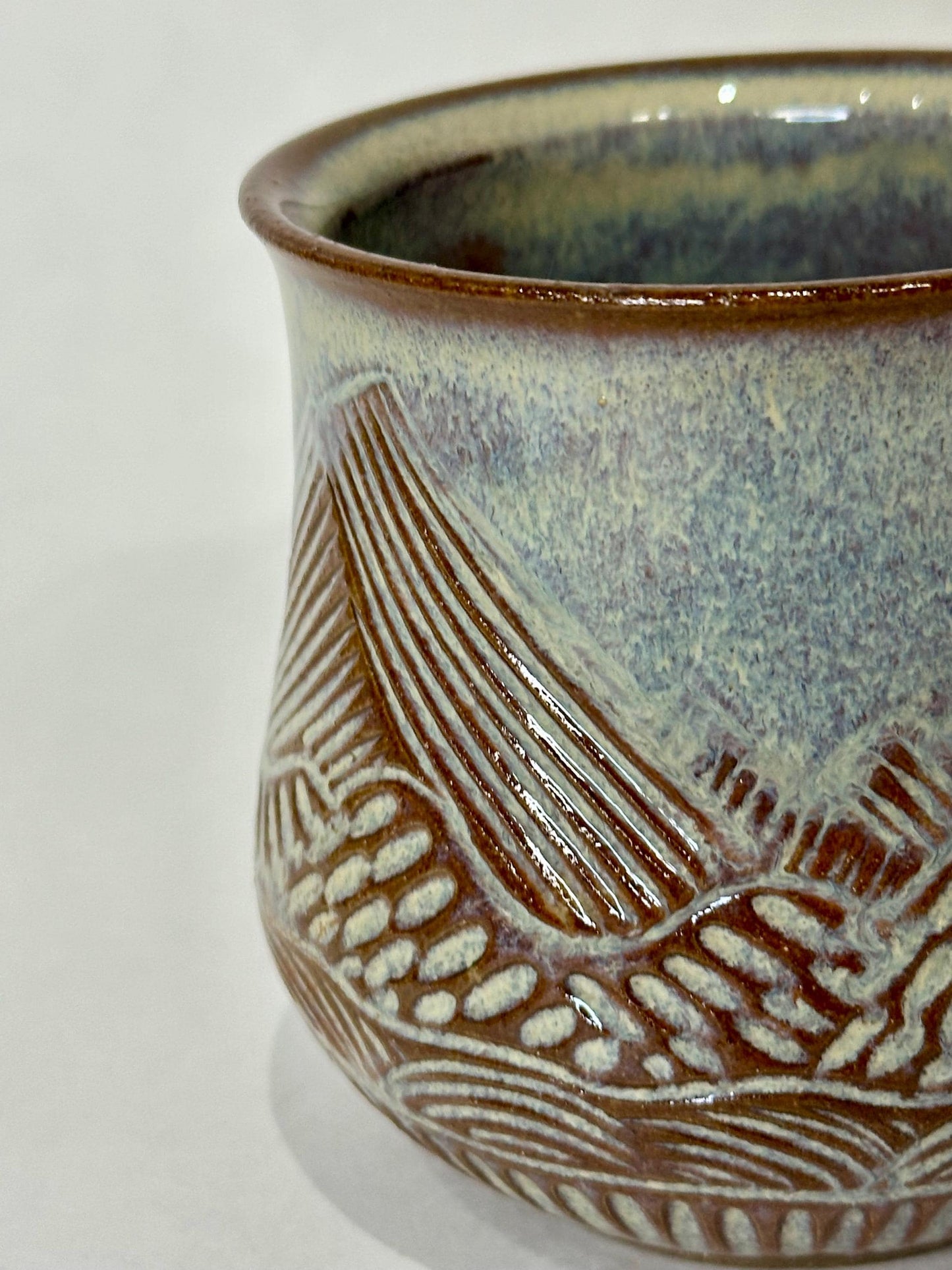 Ceramic Tumbler Mug, Mountain Floral design
