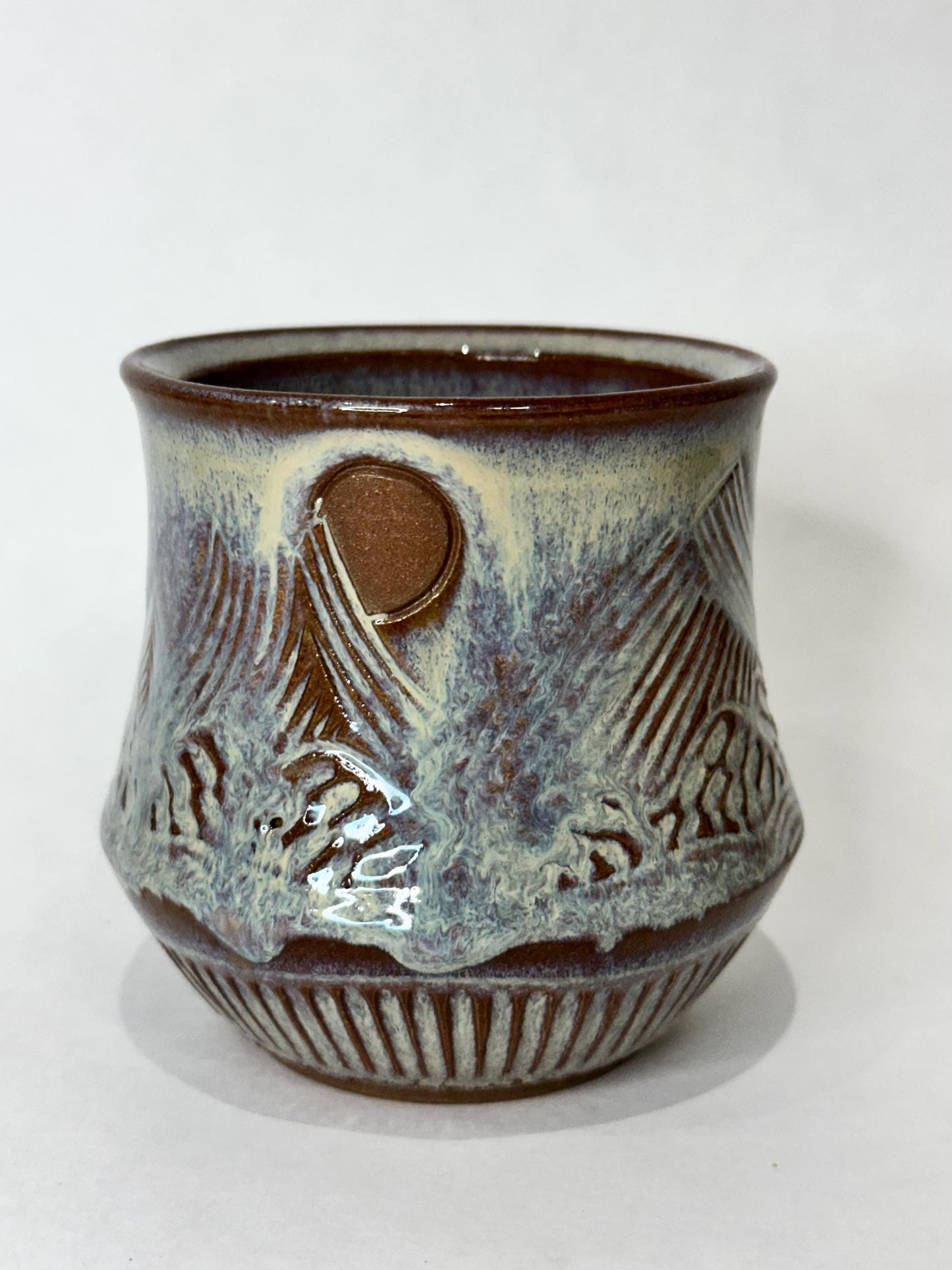Ceramic Tumbler Mug, Mountain Floral design