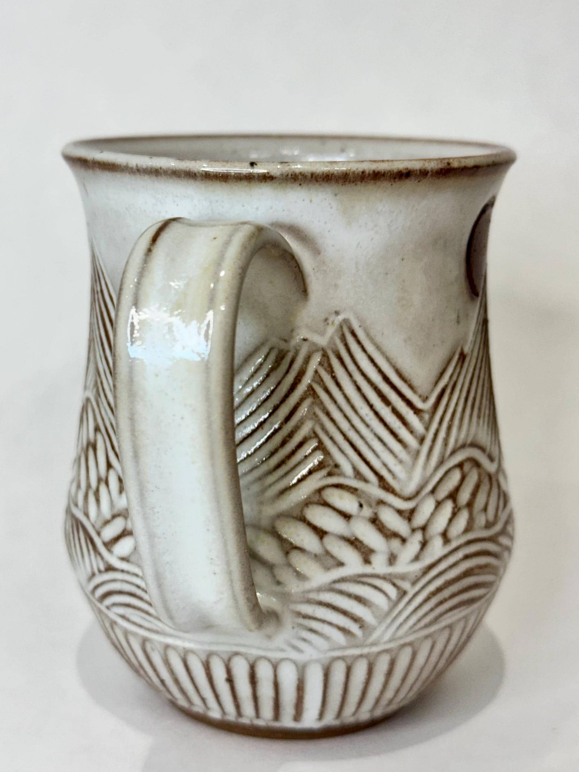 Handcrafted Mountain Sun and Eclipse Ceramic Mug - 18 oz