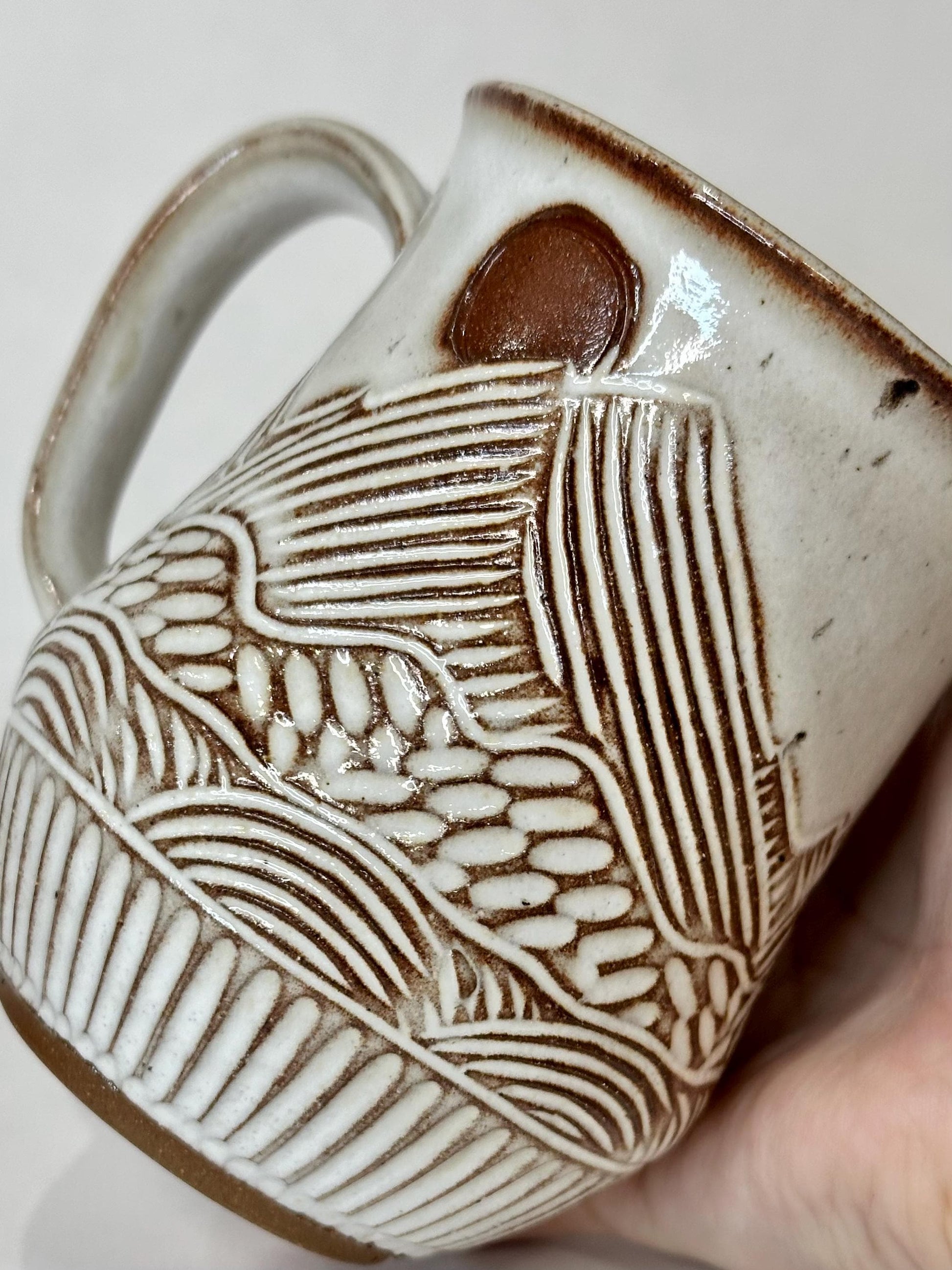 Handcrafted Mountain Sun and Eclipse Ceramic Mug - 18 oz