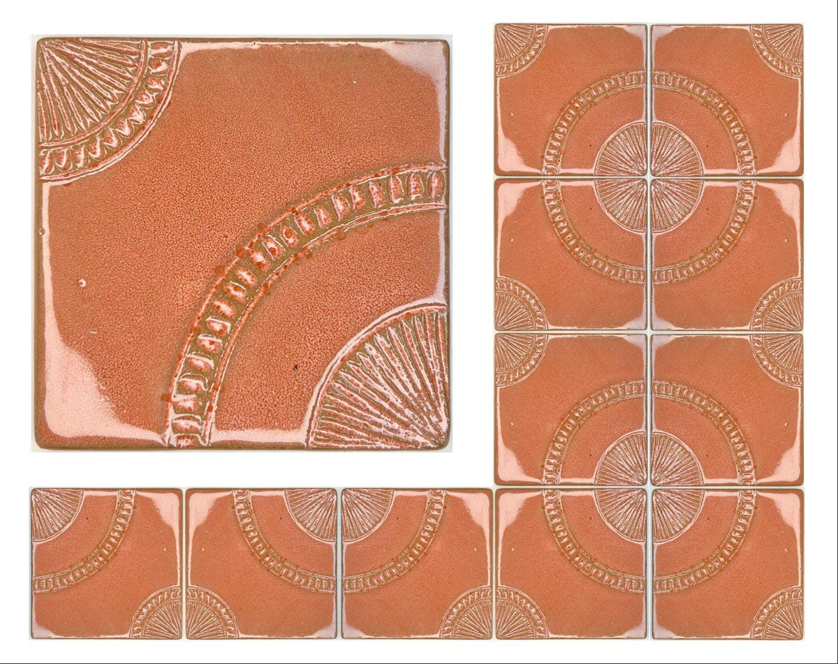 4 inch Ceramic Handmade Tiles, Botanical, Custom Order