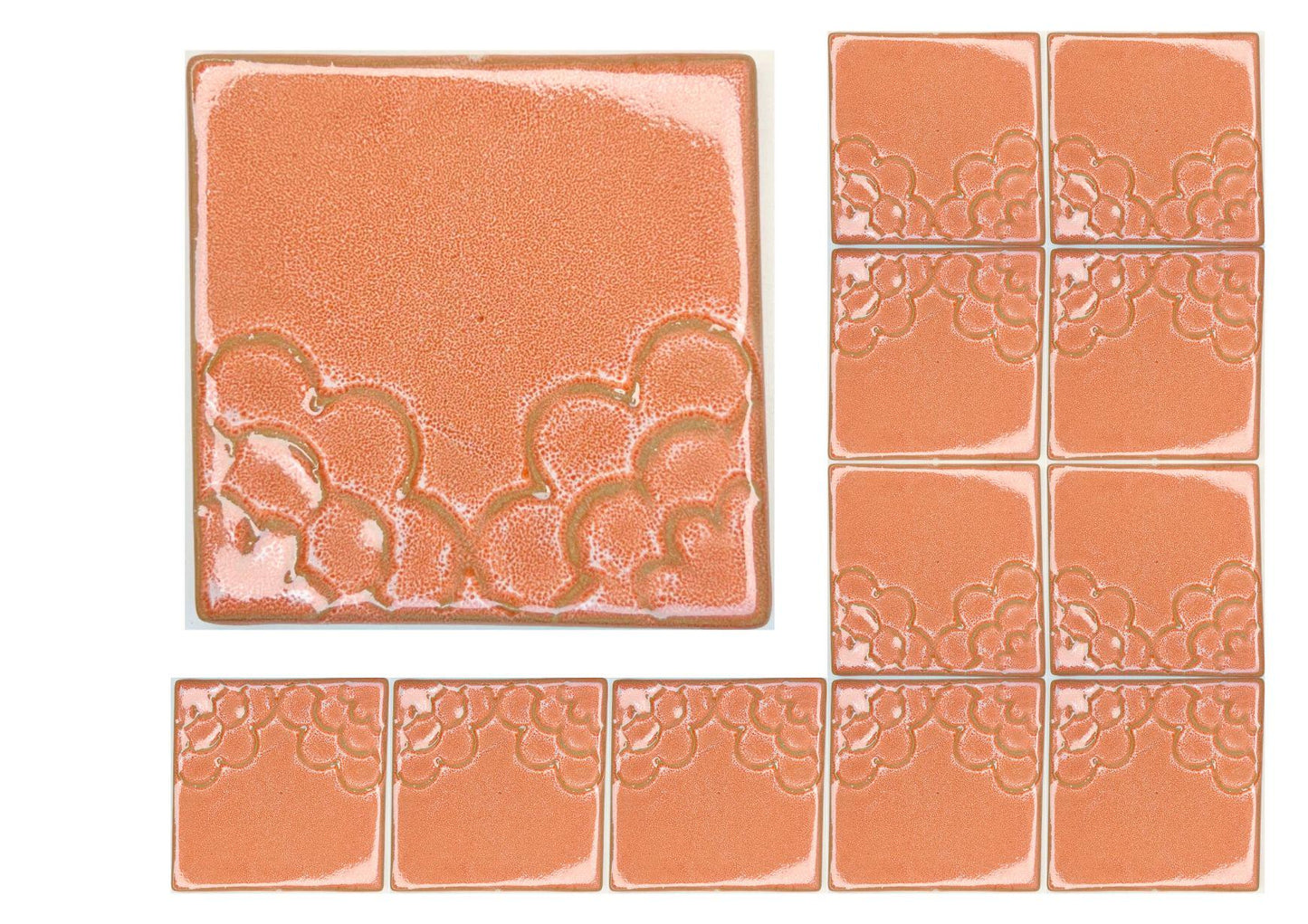4 inch Ceramic Handmade Tiles, Botanical, Custom Order