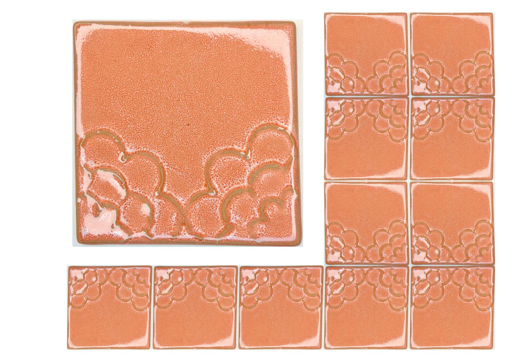 4 inch Ceramic Handmade Tiles, Botanical, Custom Order