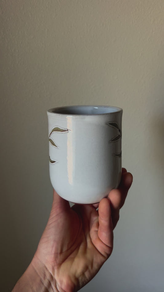 Tropical Palm Ceramic Mug Handmade